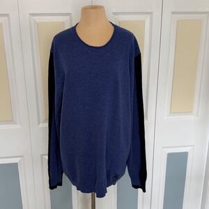 United Colors of Benetton Wool Blend Colorblock Sweater Blue Black Womens Large